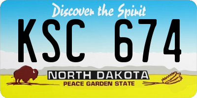ND license plate KSC674