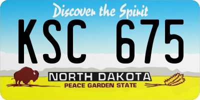 ND license plate KSC675