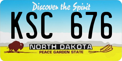 ND license plate KSC676
