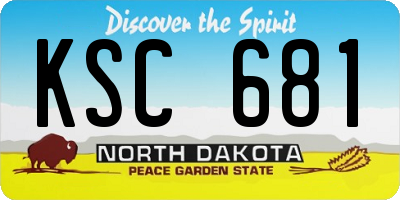 ND license plate KSC681