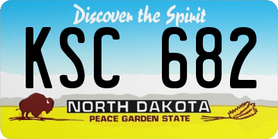 ND license plate KSC682