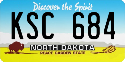 ND license plate KSC684