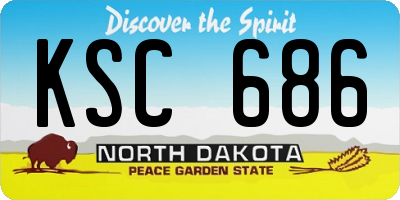 ND license plate KSC686