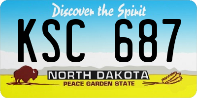ND license plate KSC687