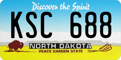 ND license plate KSC688