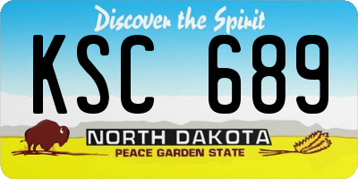 ND license plate KSC689