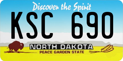 ND license plate KSC690
