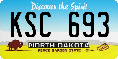 ND license plate KSC693