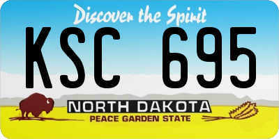 ND license plate KSC695