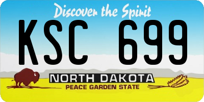 ND license plate KSC699