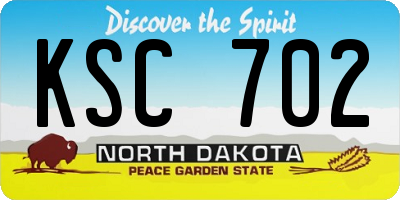 ND license plate KSC702