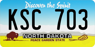 ND license plate KSC703