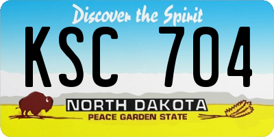 ND license plate KSC704