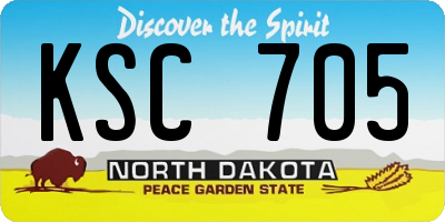 ND license plate KSC705