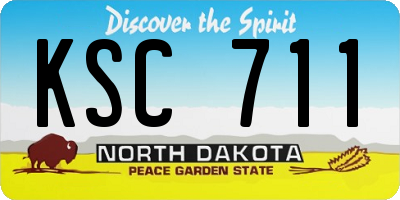 ND license plate KSC711