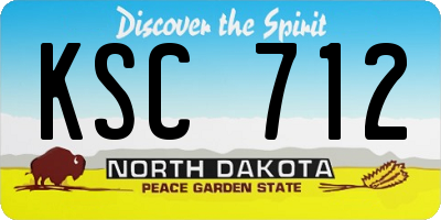 ND license plate KSC712
