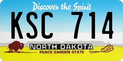 ND license plate KSC714