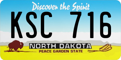 ND license plate KSC716