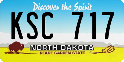 ND license plate KSC717