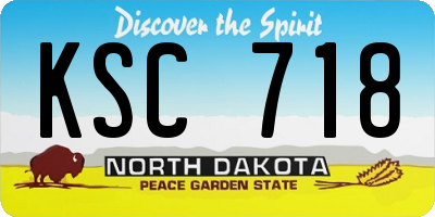 ND license plate KSC718