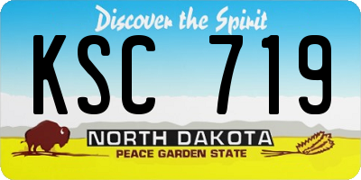 ND license plate KSC719