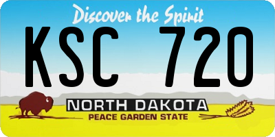 ND license plate KSC720