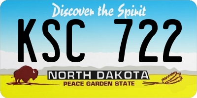 ND license plate KSC722