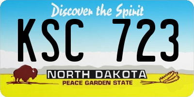 ND license plate KSC723