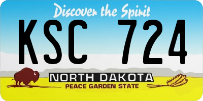 ND license plate KSC724