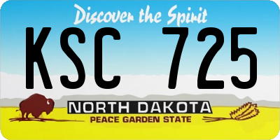 ND license plate KSC725