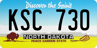 ND license plate KSC730