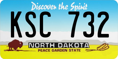 ND license plate KSC732