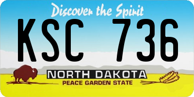 ND license plate KSC736