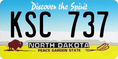 ND license plate KSC737