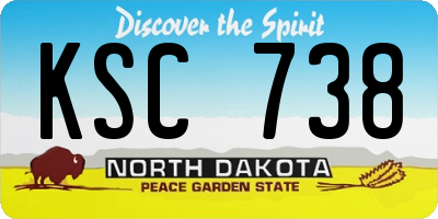 ND license plate KSC738