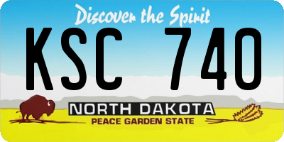 ND license plate KSC740