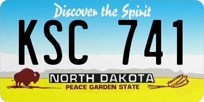 ND license plate KSC741
