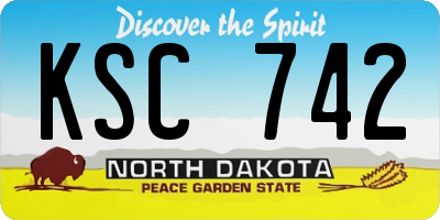 ND license plate KSC742