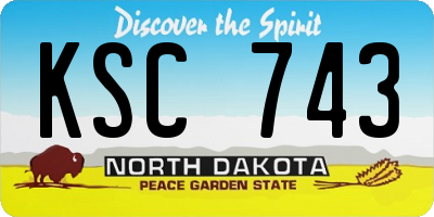 ND license plate KSC743