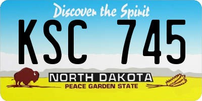 ND license plate KSC745