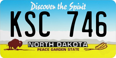 ND license plate KSC746