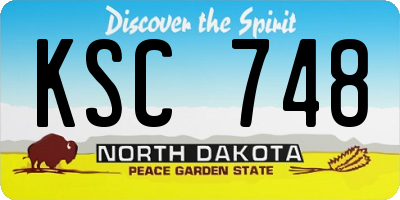 ND license plate KSC748