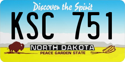 ND license plate KSC751