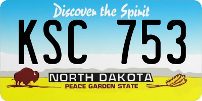 ND license plate KSC753