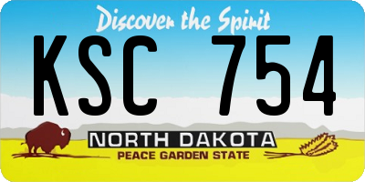 ND license plate KSC754