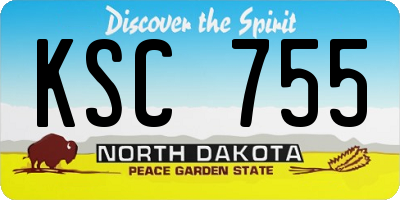 ND license plate KSC755