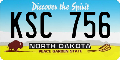 ND license plate KSC756