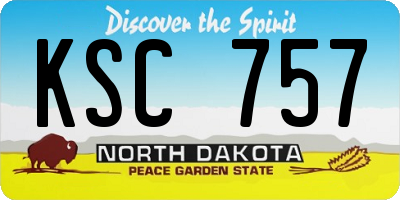 ND license plate KSC757