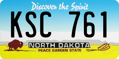ND license plate KSC761