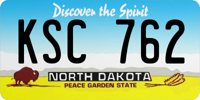 ND license plate KSC762